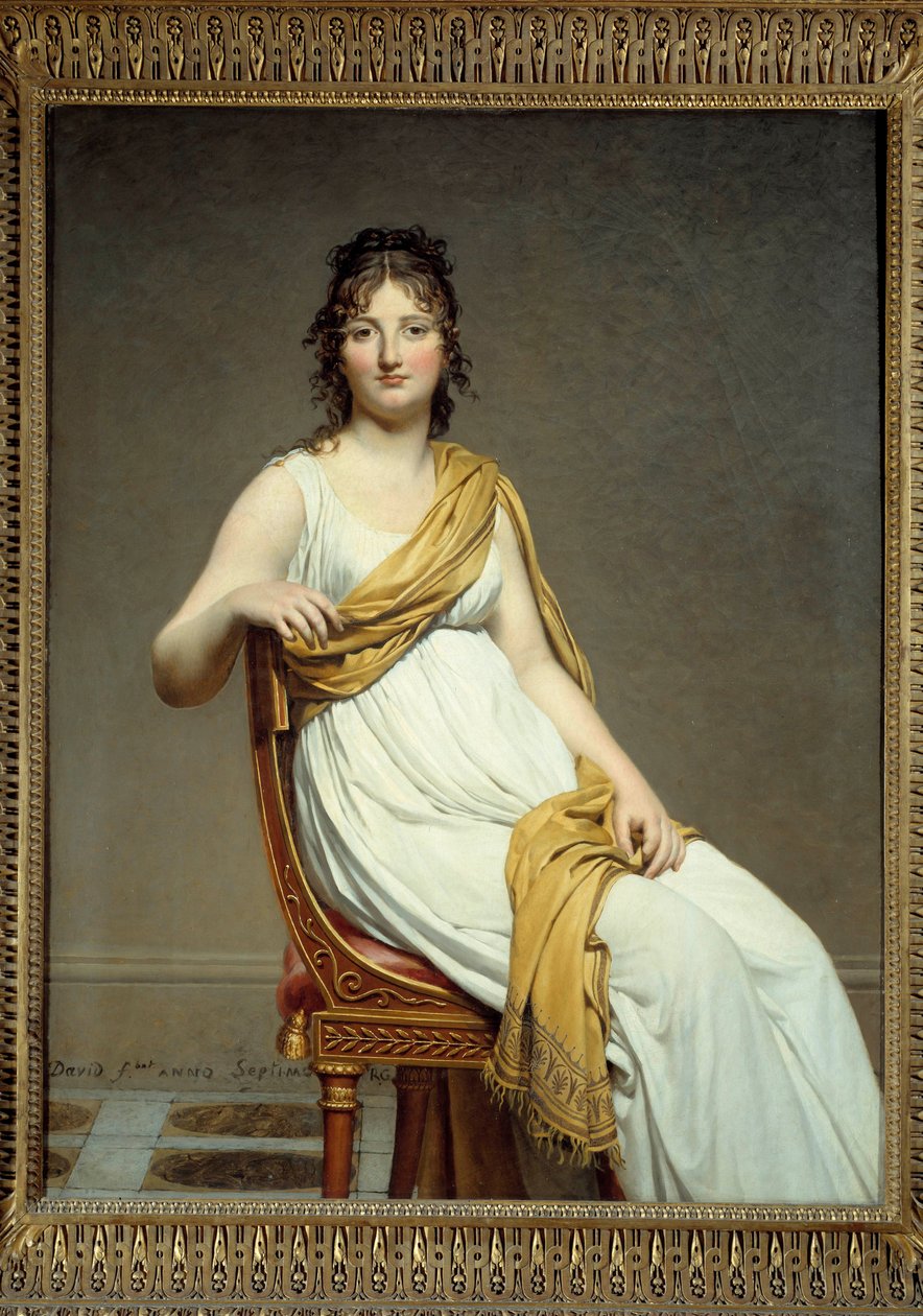 Porträt von Madame Raymond Verninac (1780-1827) Schwester von Eugene Delacroix von Jacques Louis David