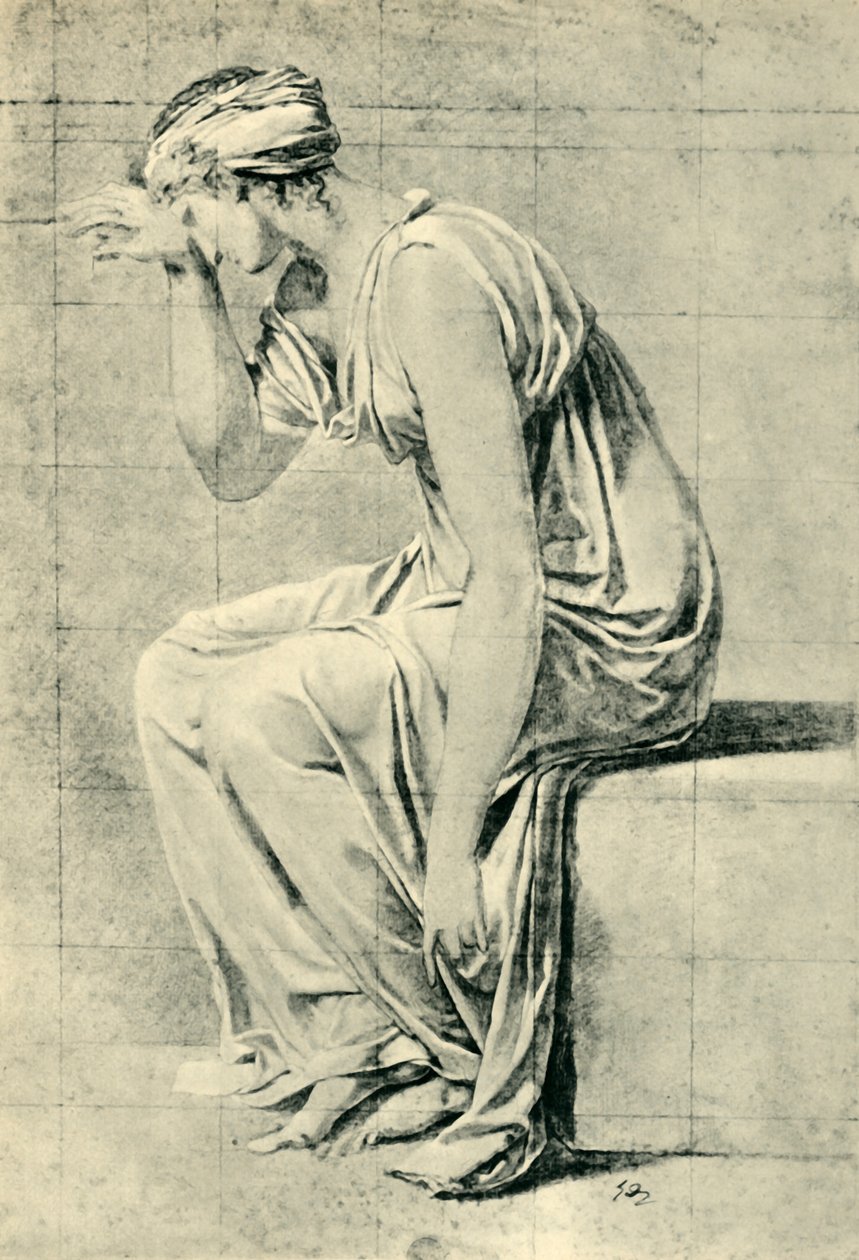 Sitzende Frau, spätes 18. - frühes 19. Jahrhundert, 1943 von Jacques Louis David