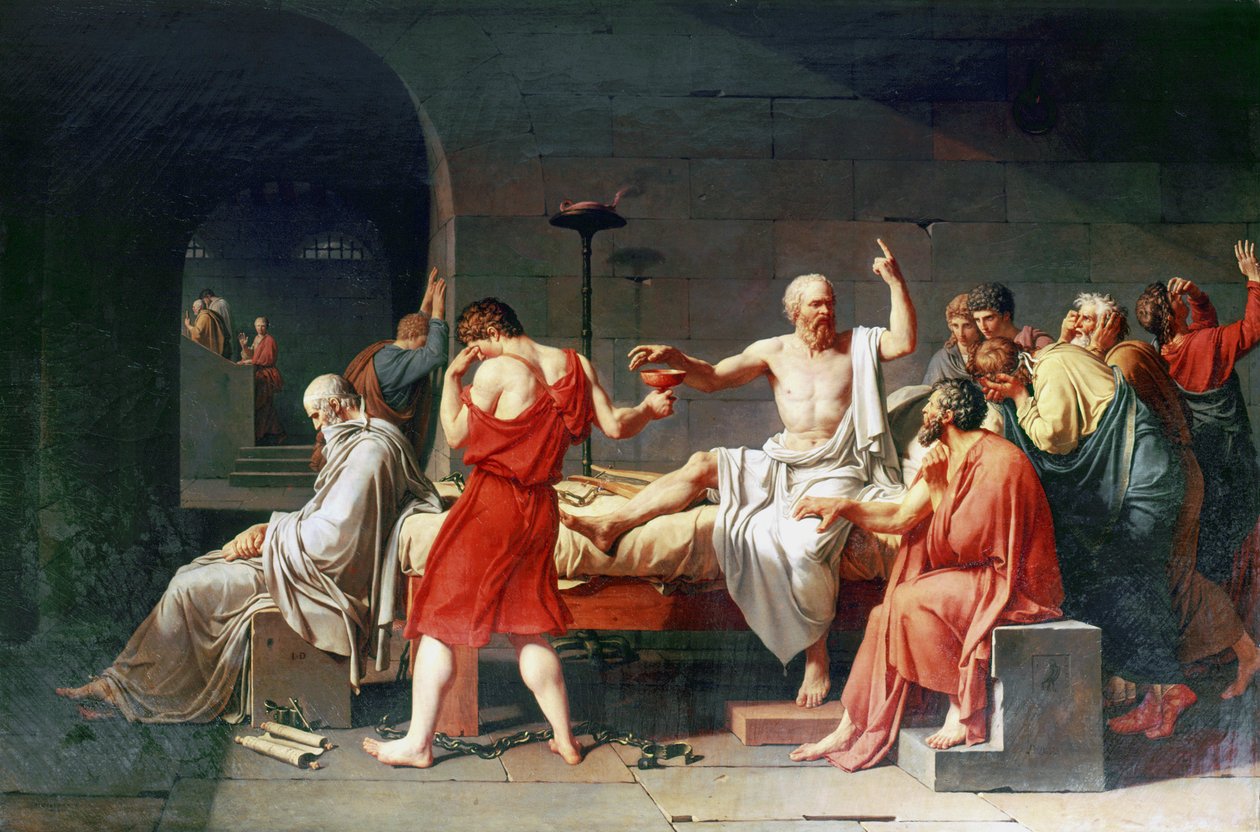 Der Tod des Sokrates, 4. Jahrhundert v. Chr., 1787 von Jacques Louis David