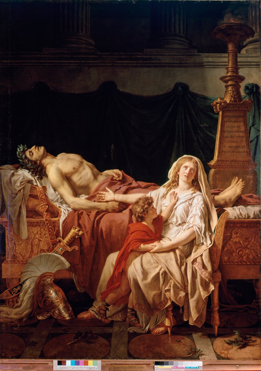 Der Schmerz der Andromache, Hektors Witwe, dargestellt durch den Körper ihres Mannes. Gemälde von Jacques Louis David (1748-1825) Paris, Musée du Louvre von Jacques Louis David