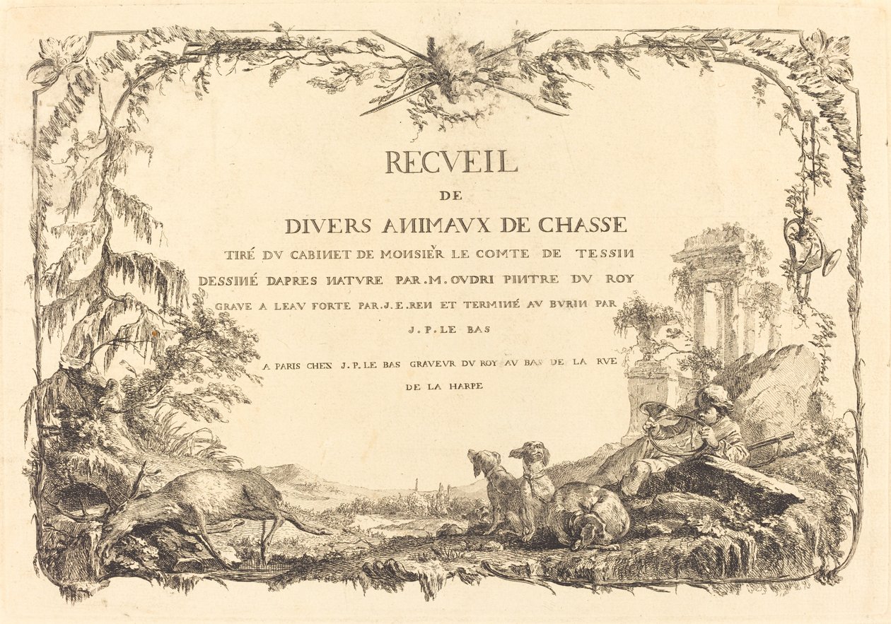 Titelseite von Jacques Philippe Le Bas and Jean Eric Rehn after Jean Baptiste Oudry