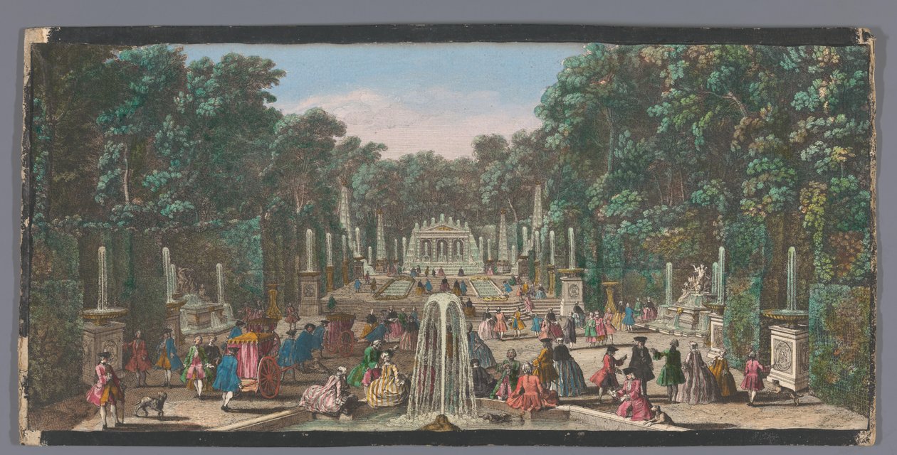 Ansicht des Bosquet de l’Arc de Triomphe im Garten von Versailles von Jacques Rigaud (possibly)