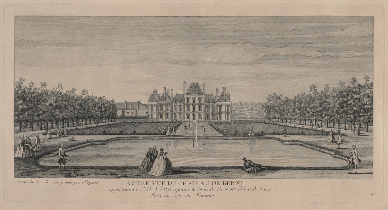 Schloss Berny von den Gärten aus von Jacques Rigaud