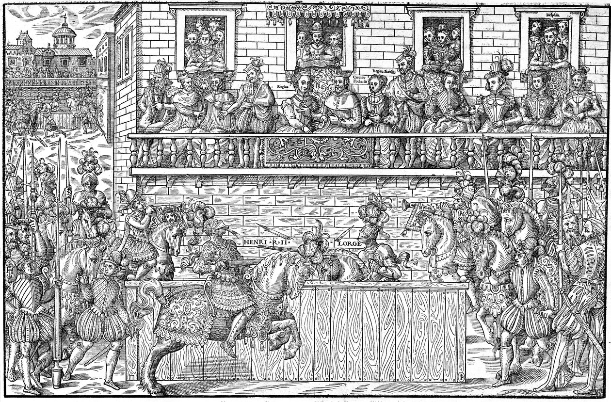 Das Turnier, bei dem Henri II tödlich verwundet wird, 1559 von Jacques Tortorel