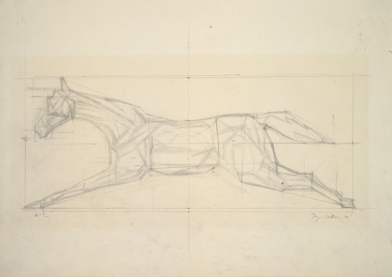 Jockey-Serie, Nr. 2 (Pferd von der Seite gesehen) von Jacques Villon