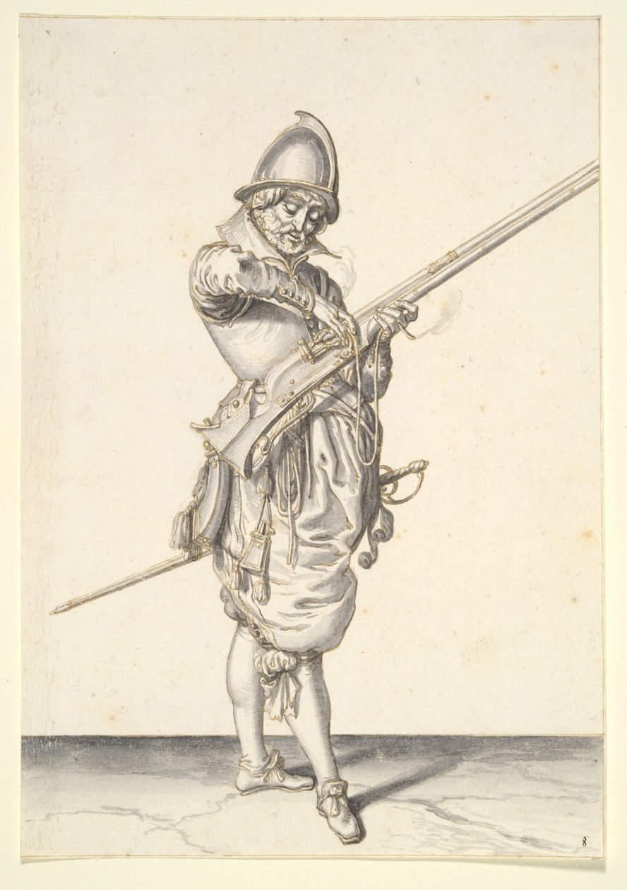 Soldat bereitet sich vor, eine Kaliver zu feuern von Jacques de Gheyn II
