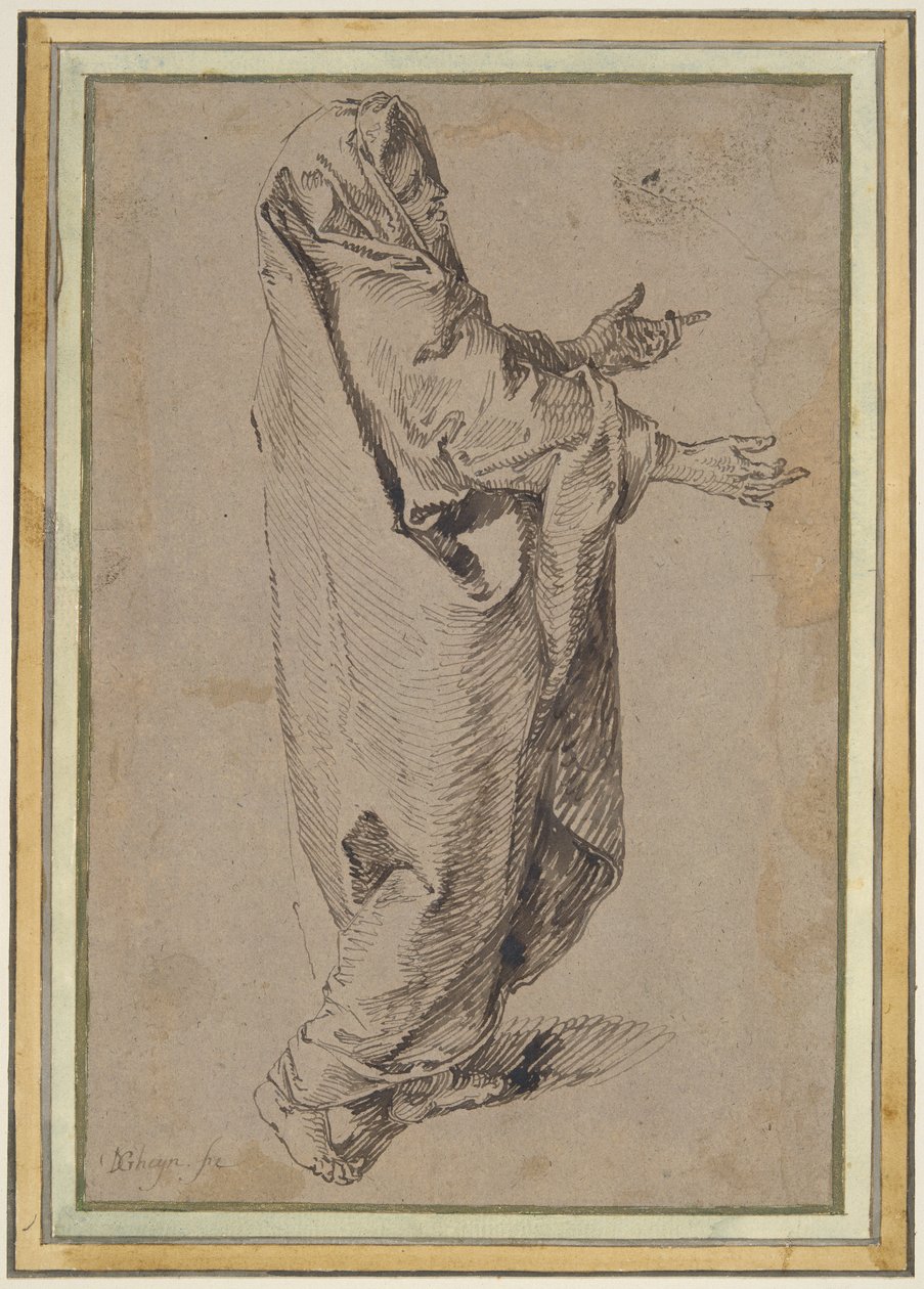 Studie für eine stehende Jungfrau Maria von Jacques de Gheyn II