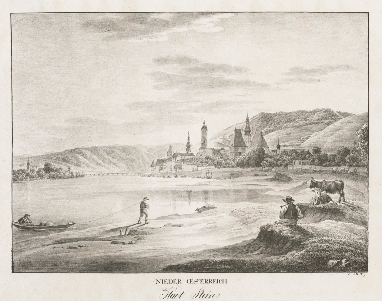 Niederösterreich, Stadt Stein von Jakob Alt