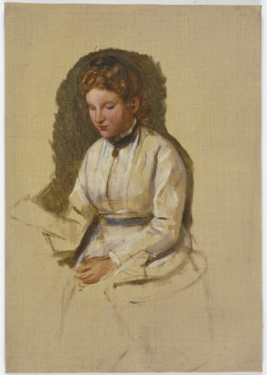 Junges Mädchen in weißer Bluse von Jakob Becker