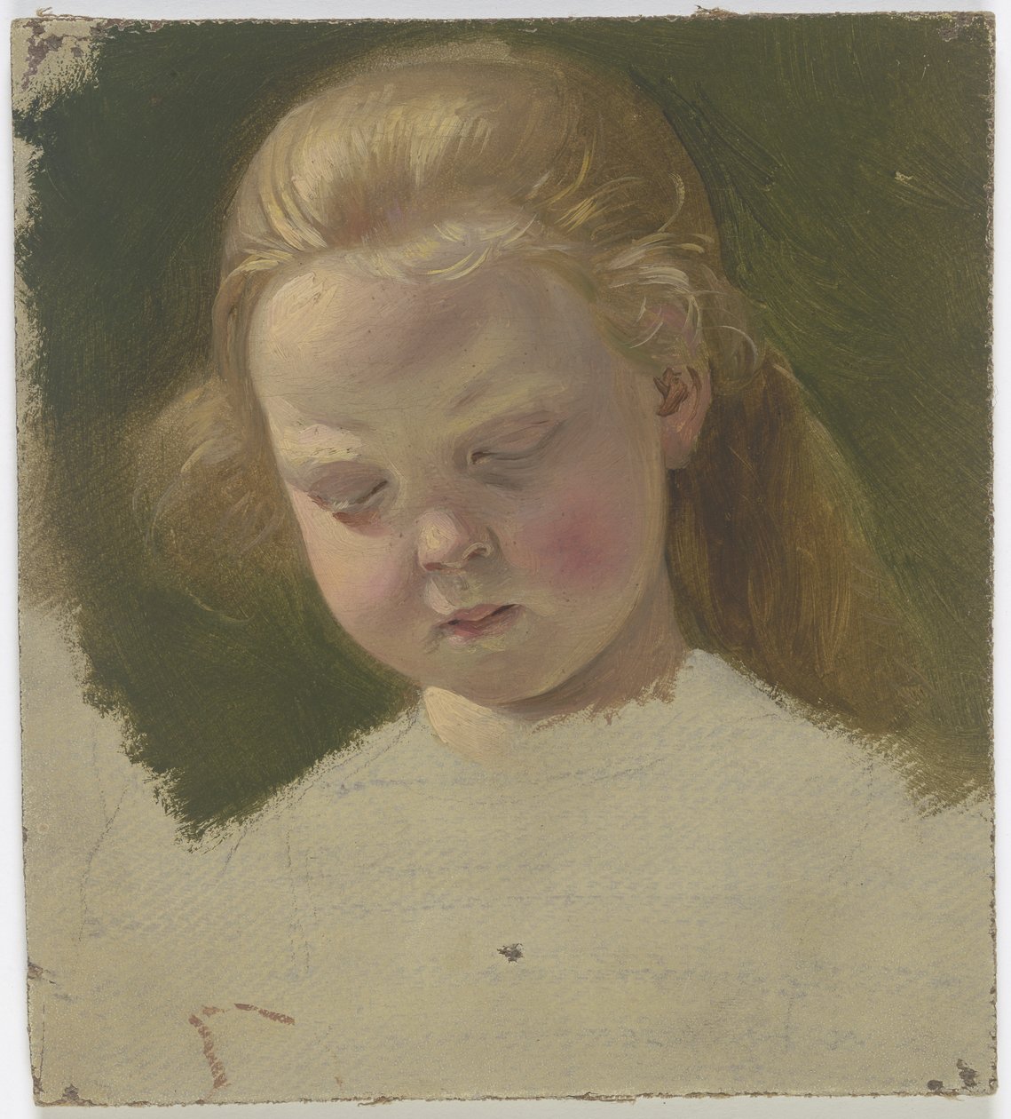 Kleines Mädchen mit langem Haar von Jakob Becker