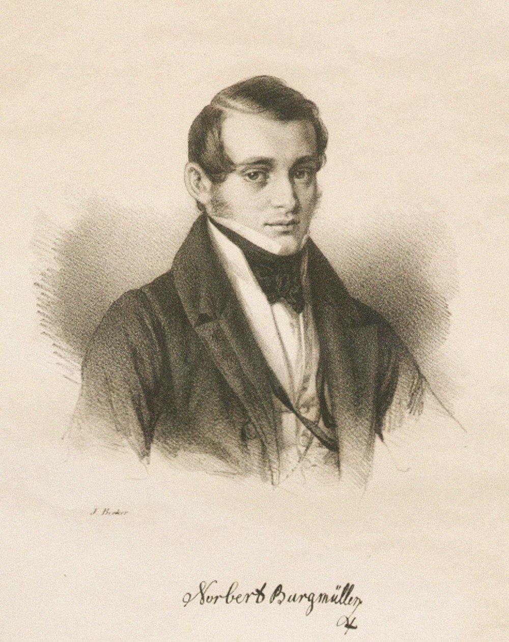 Porträt des Komponisten Norbert Burgmüller, 1836 von Jakob Becker