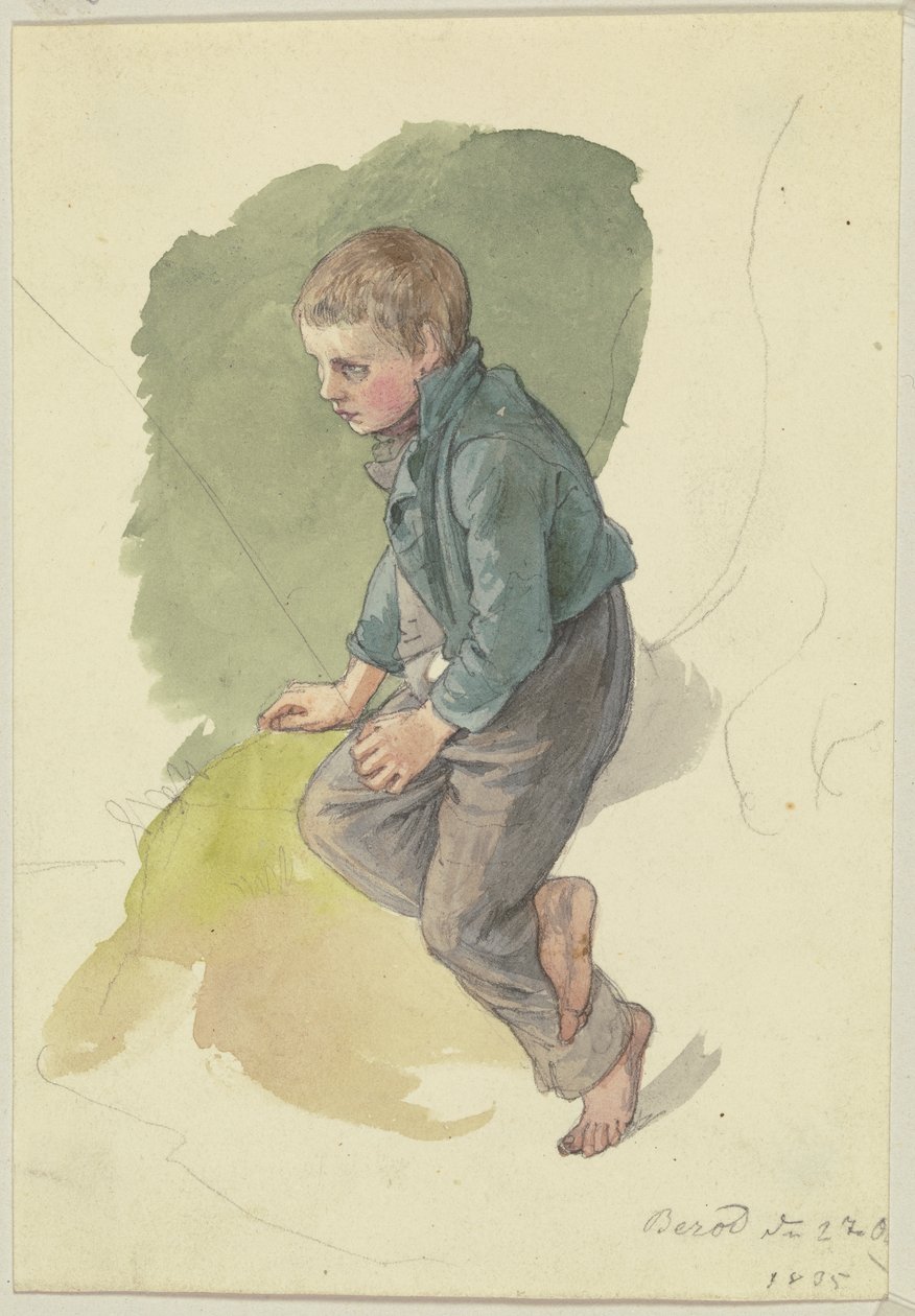 Sitzender Bauernjunge aus Berod von Jakob Becker