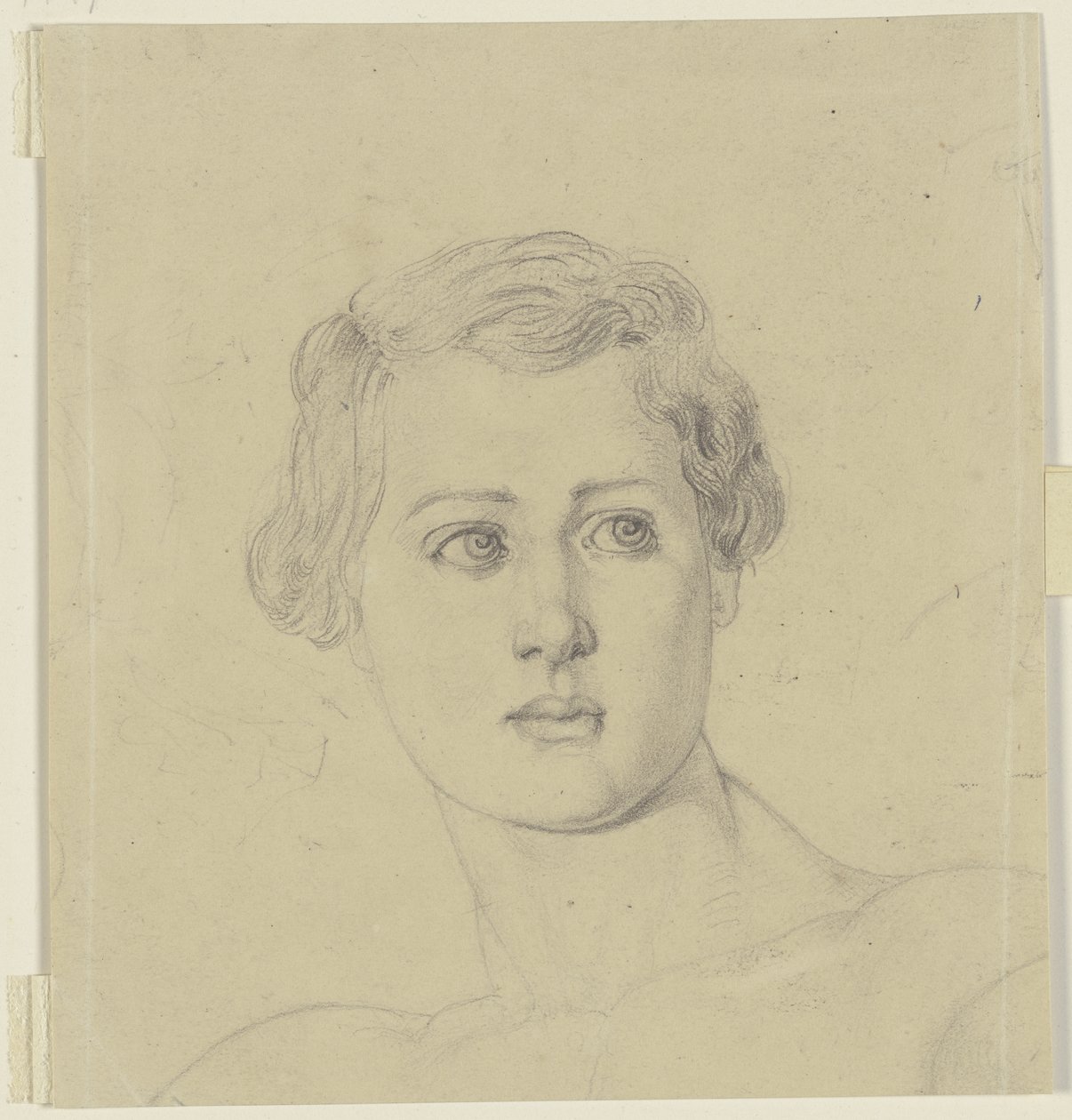 Kopf eines jungen Mannes en face von Jakob Becker