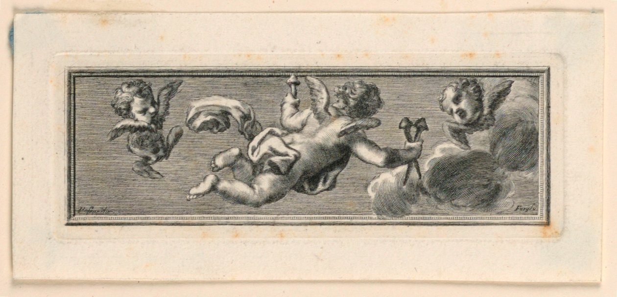 Vignette mit Engeln und Leidenswerkzeugen von Jakob Frey