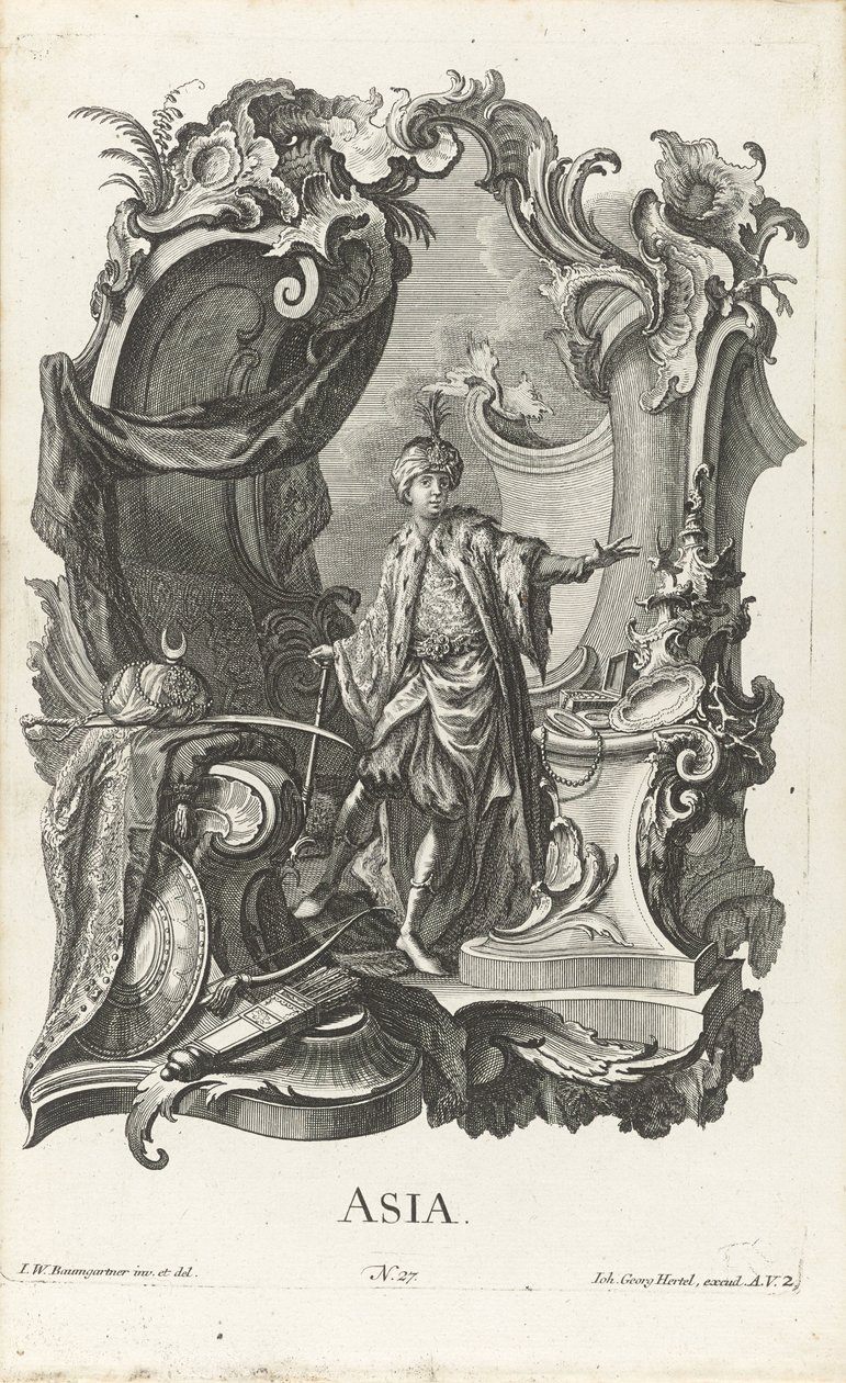 Rokoko mit der Personifikation des Kontinents Asien von Jakob Gottlieb Thelott