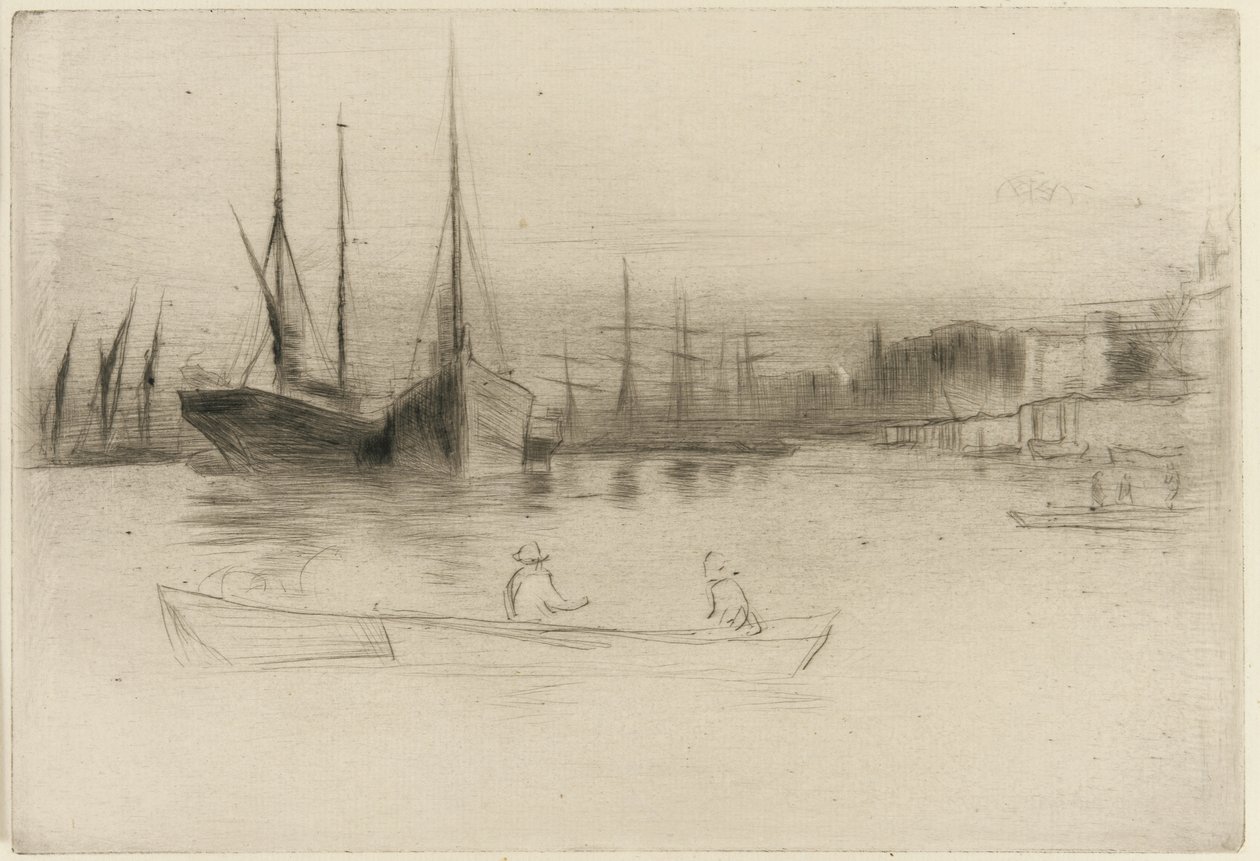 Dampfschiffe vor dem Tower, 1875 von James Abbott McNeill Whistler