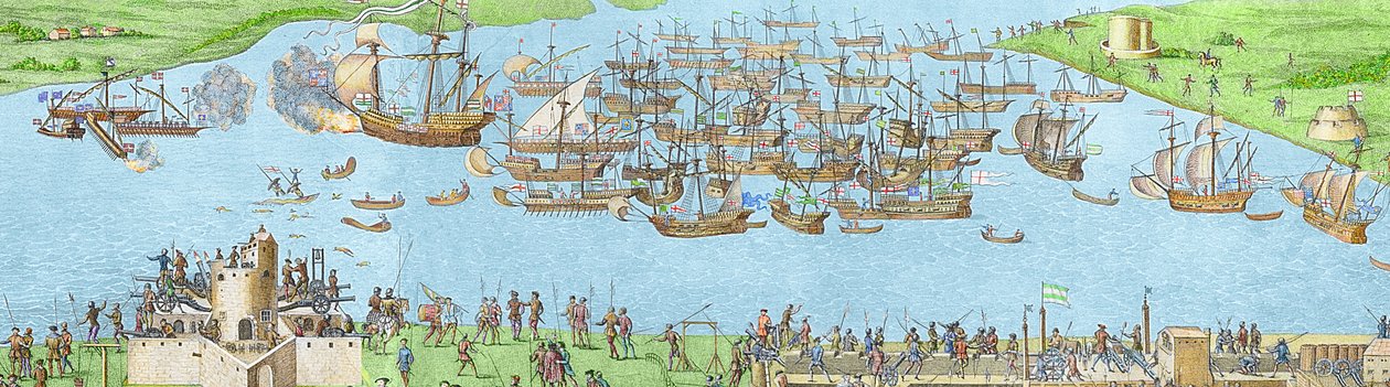 Das Lager der englischen Truppen in der Nähe von Portsmouth während der Schlacht von Solent von James Basire