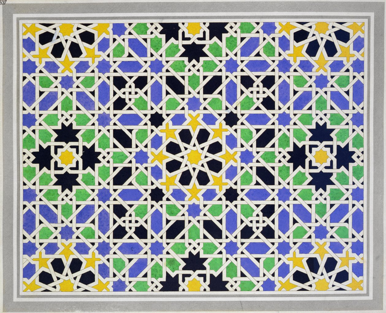 Mosaik im Sockel der Tür in der Halle der Zwei Schwestern, Alhambra, aus 