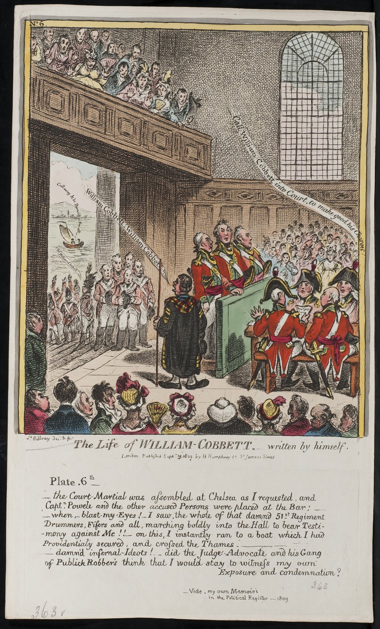 Das Leben von William Cobbett, von ihm selbst geschrieben, 1809 von James Gillray