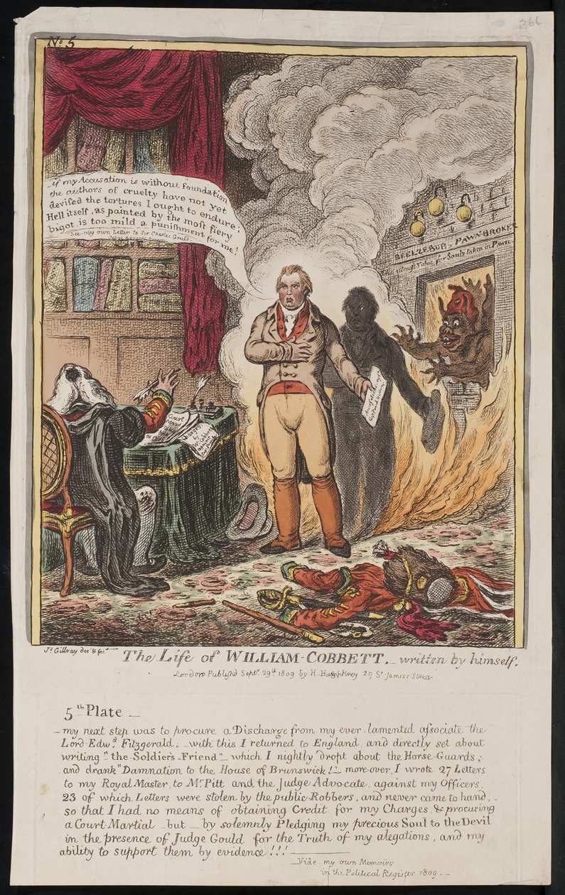 Das Leben von William Cobbett, von ihm selbst geschrieben, 1809 von James Gillray