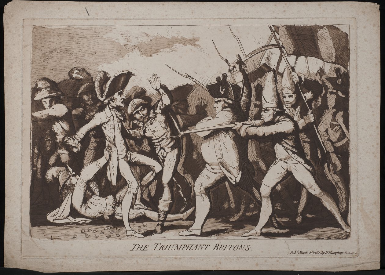 Die triumphierenden Briten, 1780 von James Gillray