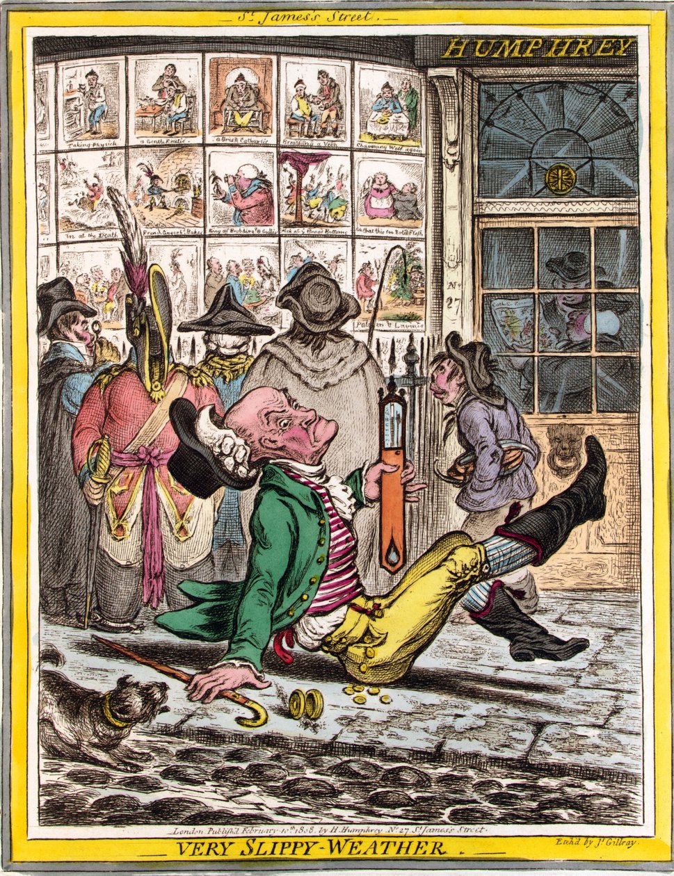 Sehr rutschiges Wetter von James Gillray