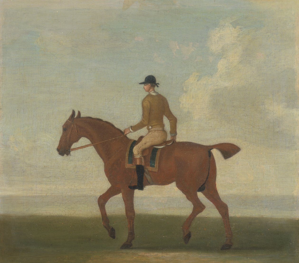 Ein Kastanienbraunes Rennpferd mit Jockey, ca. 1730 von James (attr.) Seymour