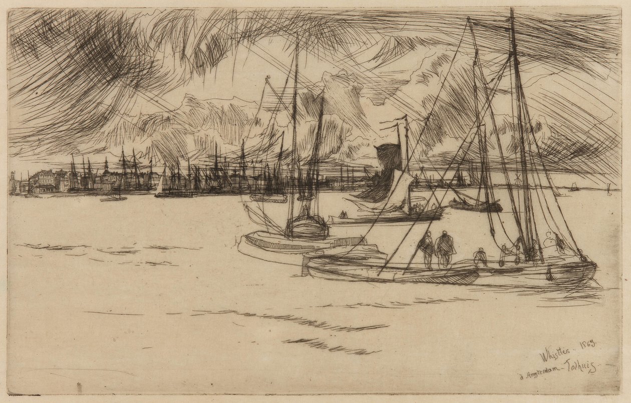 Amsterdam, vom Tolhuis, 1863 von James Abbott McNeill Whistler
