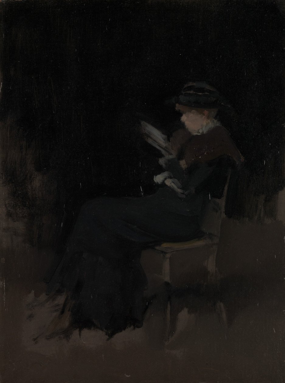 Arrangement in Schwarz: Mädchen beim Lesen, ca. 1880-90 von James Abbott McNeill Whistler