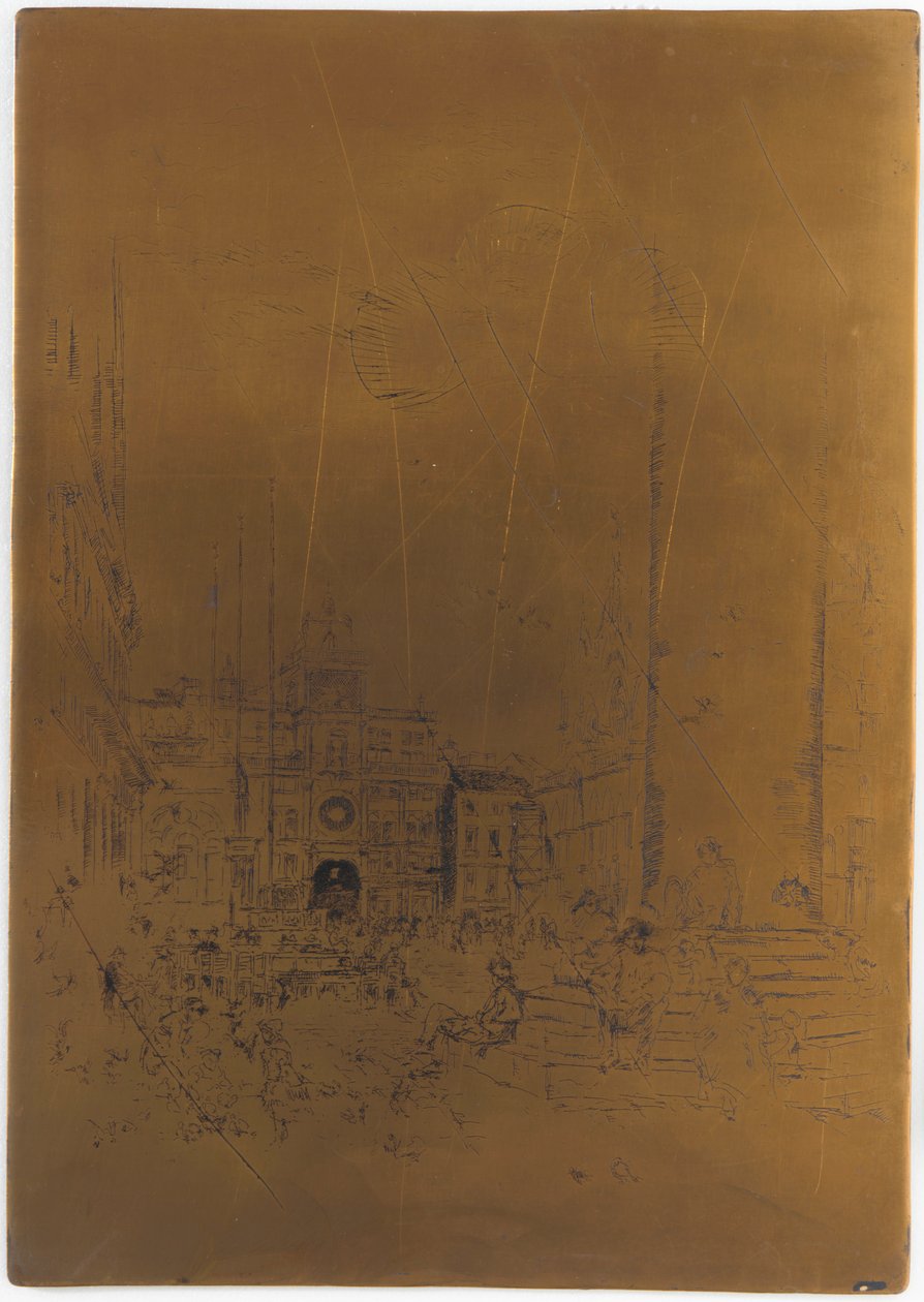Stornierte Druckplatte für Die Piazzetta von James Abbott McNeill Whistler