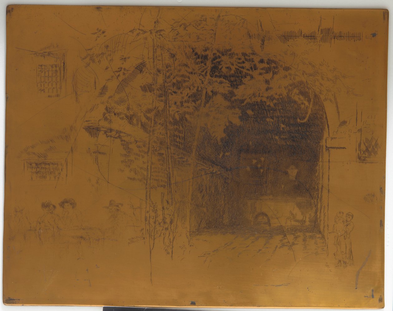Stornierte Druckplatte für Das Traghetto, Nr. 2, 1879-1880 von James Abbott McNeill Whistler
