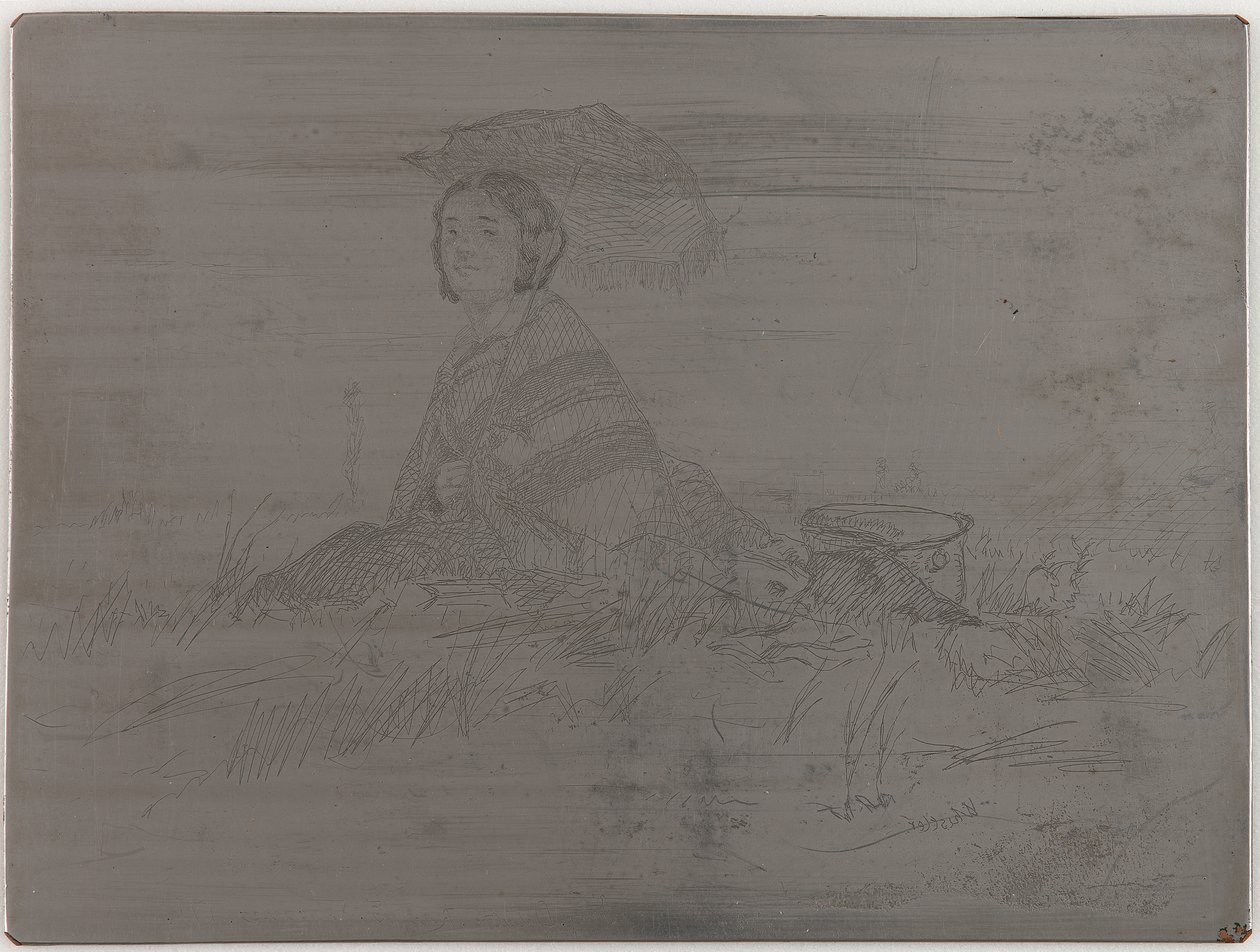 En Plein Soleil. Unstornierte Platte aus Zwölf Radierungen aus der Natur Das französische Set von James Abbott McNeill Whistler