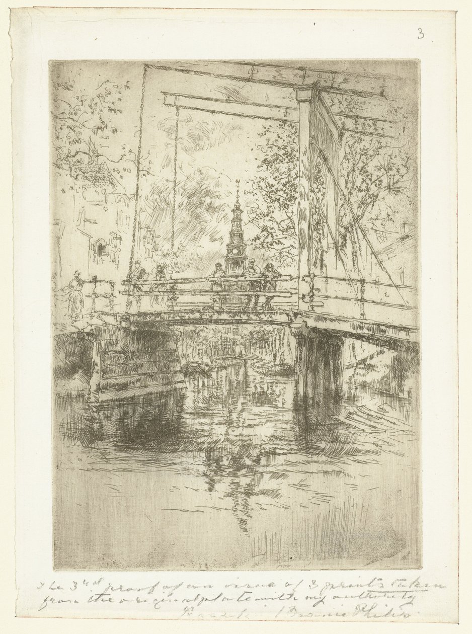 Kleine Zugbrücke in Amsterdam von James Abbott McNeill Whistler