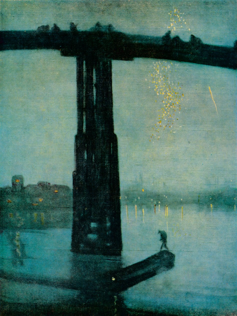 Nocturne: Blau und Gold - Alte Battersea-Brücke, ca. 1872-5 von James Abbott McNeill Whistler