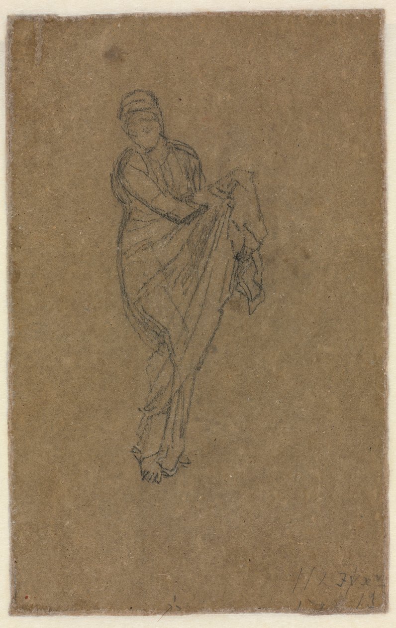 Stehende Frau, die ihr Kleid hochhält, ca. 1872 von James Abbott McNeill Whistler