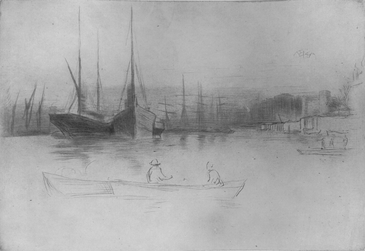 Dampfschiffe vor dem Turm, 1875, 1904 von James Abbott McNeill Whistler