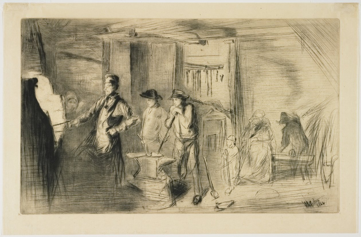 Die Schmiede aus Sechzehn Radierungen mit Szenen an der Themse und anderen Motiven von James Abbott McNeill Whistler