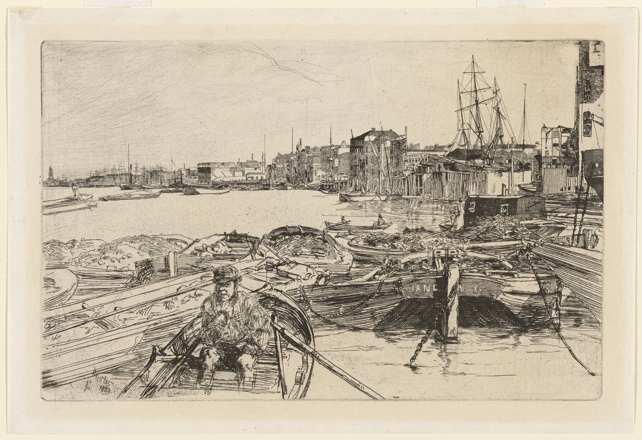 Das Becken, aus Sechzehn Radierungen mit Szenen an der Themse von James Abbott McNeill Whistler