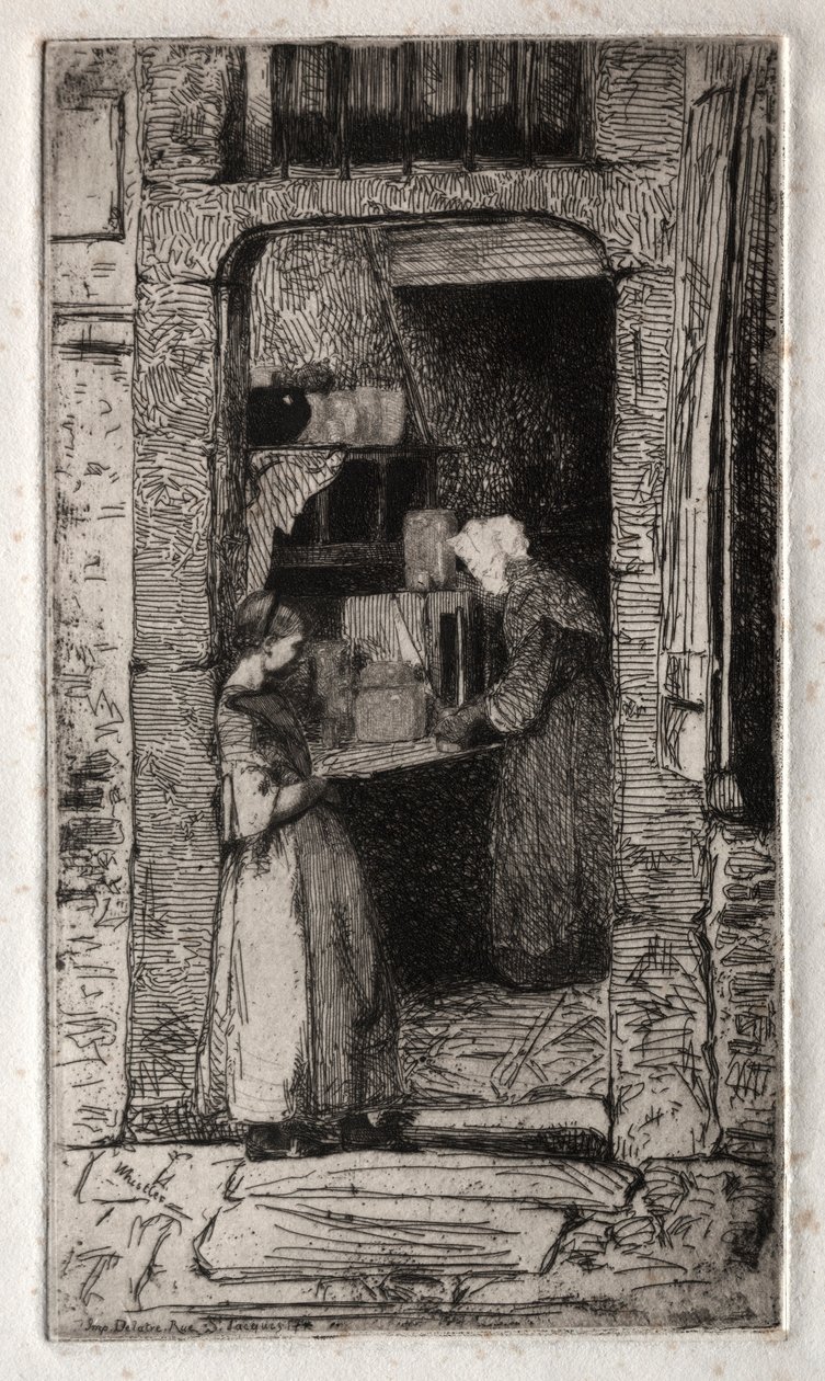 Zwölf Radierungen aus der Natur: Die Senfverkäuferin, 1858 von James Abbott McNeill Whistler