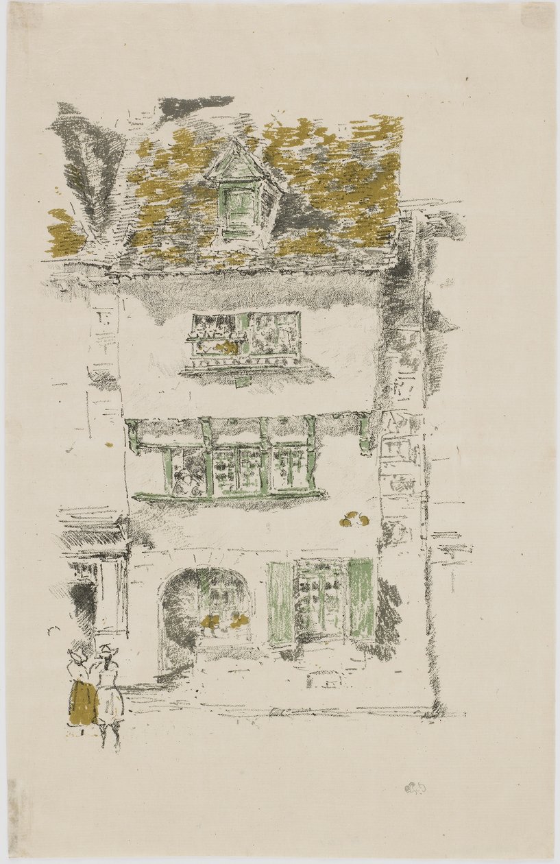 Gelbes Haus, Lannion, 1893 (Lithographie auf Papier) von James Abbott McNeill Whistler