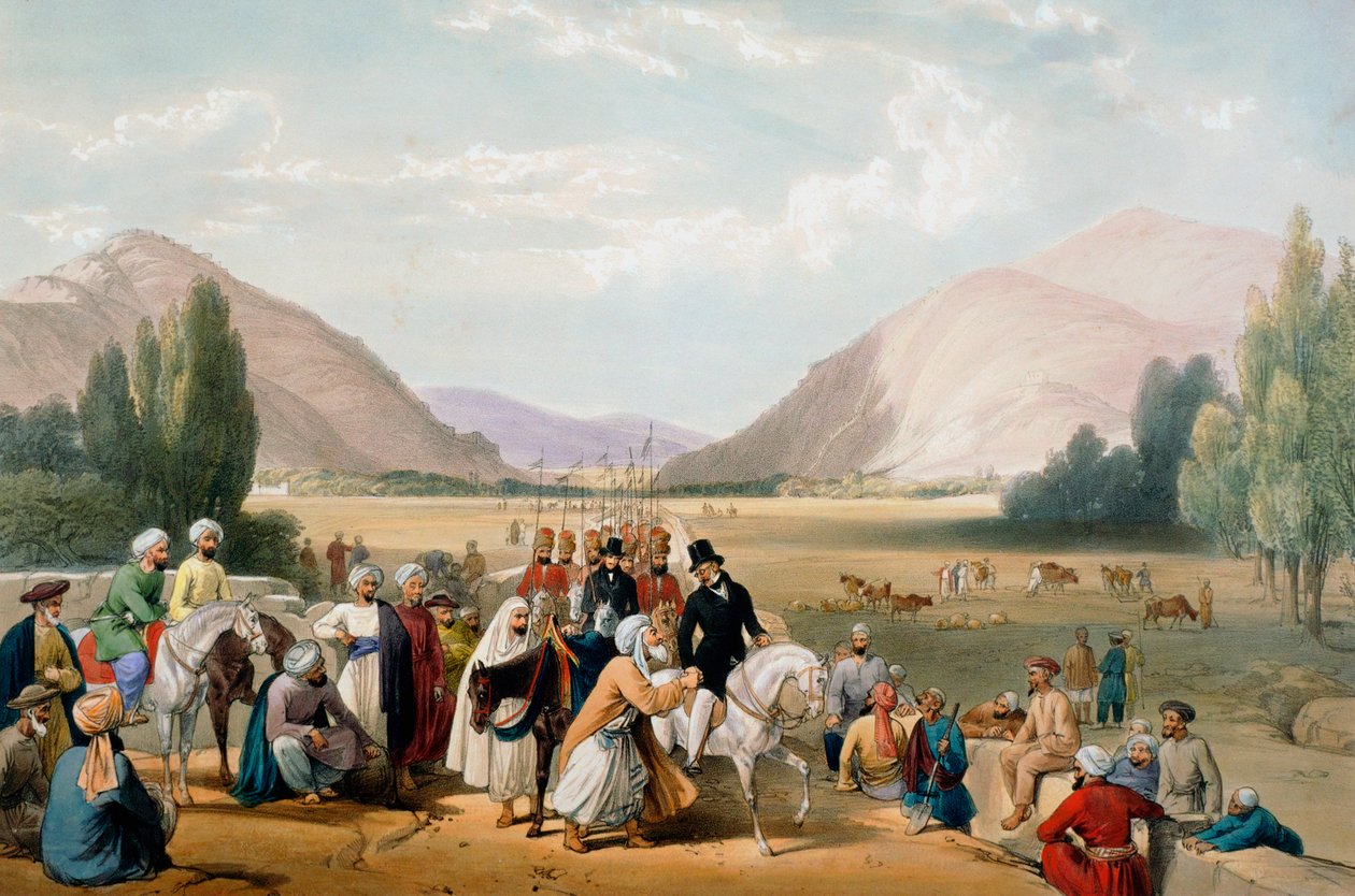 Kapitulierung von Dost Mohammad Khan, Kabul, Erster Anglo-Afghanischer Krieg, 1838-1842 von James Atkinson