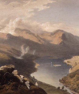Grasmere von Langdale Fell, Detail des Sees, aus "The English Lake District", 1853 von James Baker Pyne