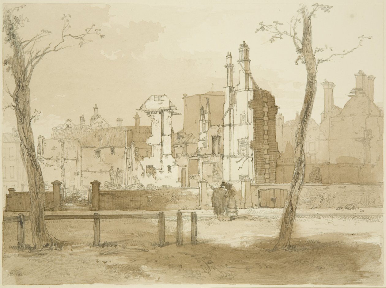 Westseite des Queen Square, nach den Unruhen von James Baker Pyne