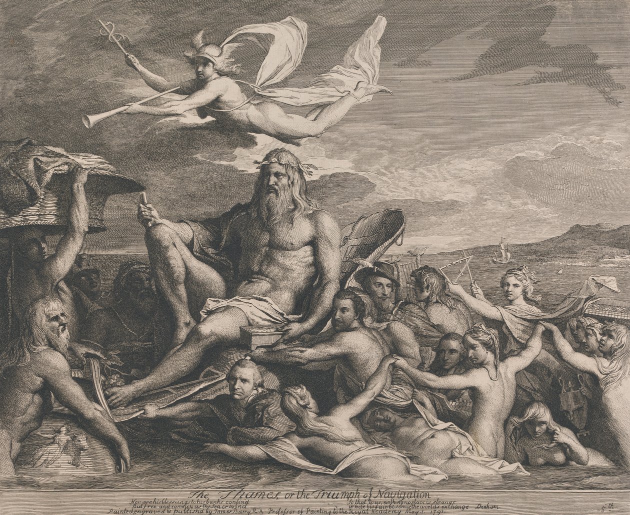 Die Themse oder der Triumph der Navigation (Entwürfe für den Großen Saal der Gesellschaft zur Förderung der Künste) von James Barry