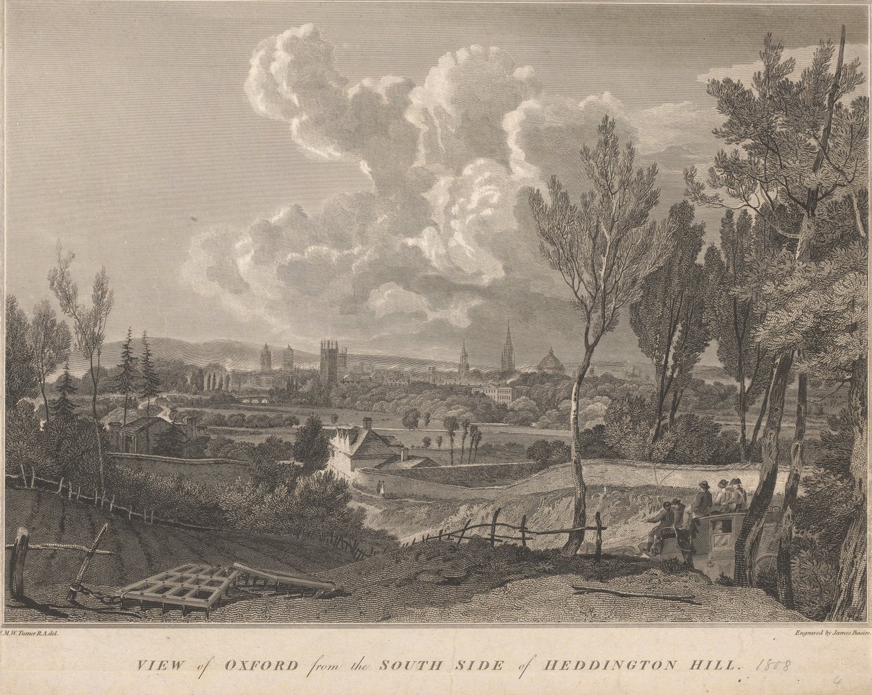 Blick auf Oxford von der Südseite des Heddington Hill von James Basire