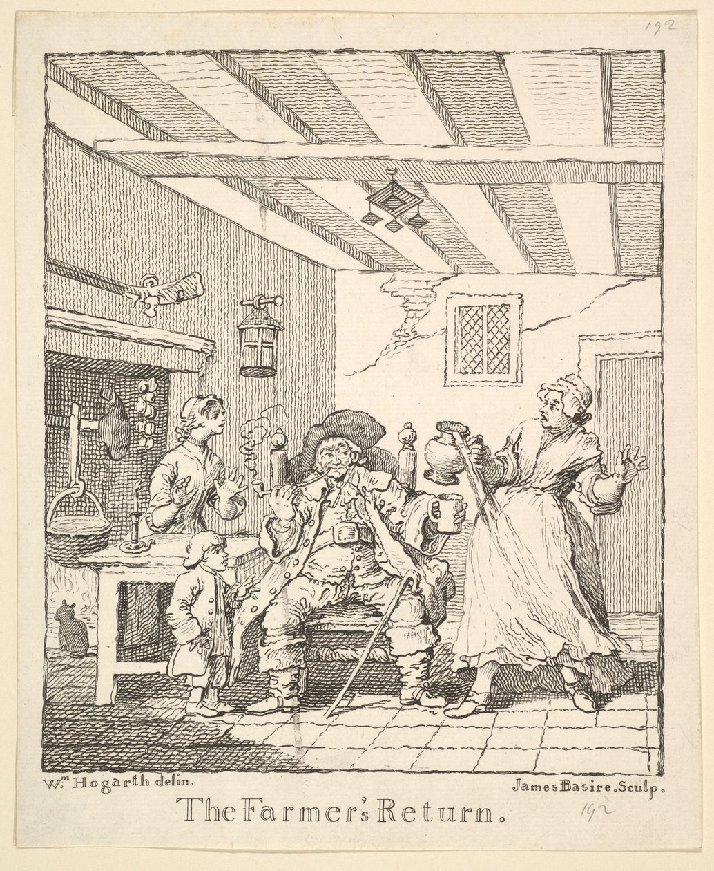 Frontispiz zu The Farmers Return, März 1762 von James Basire I