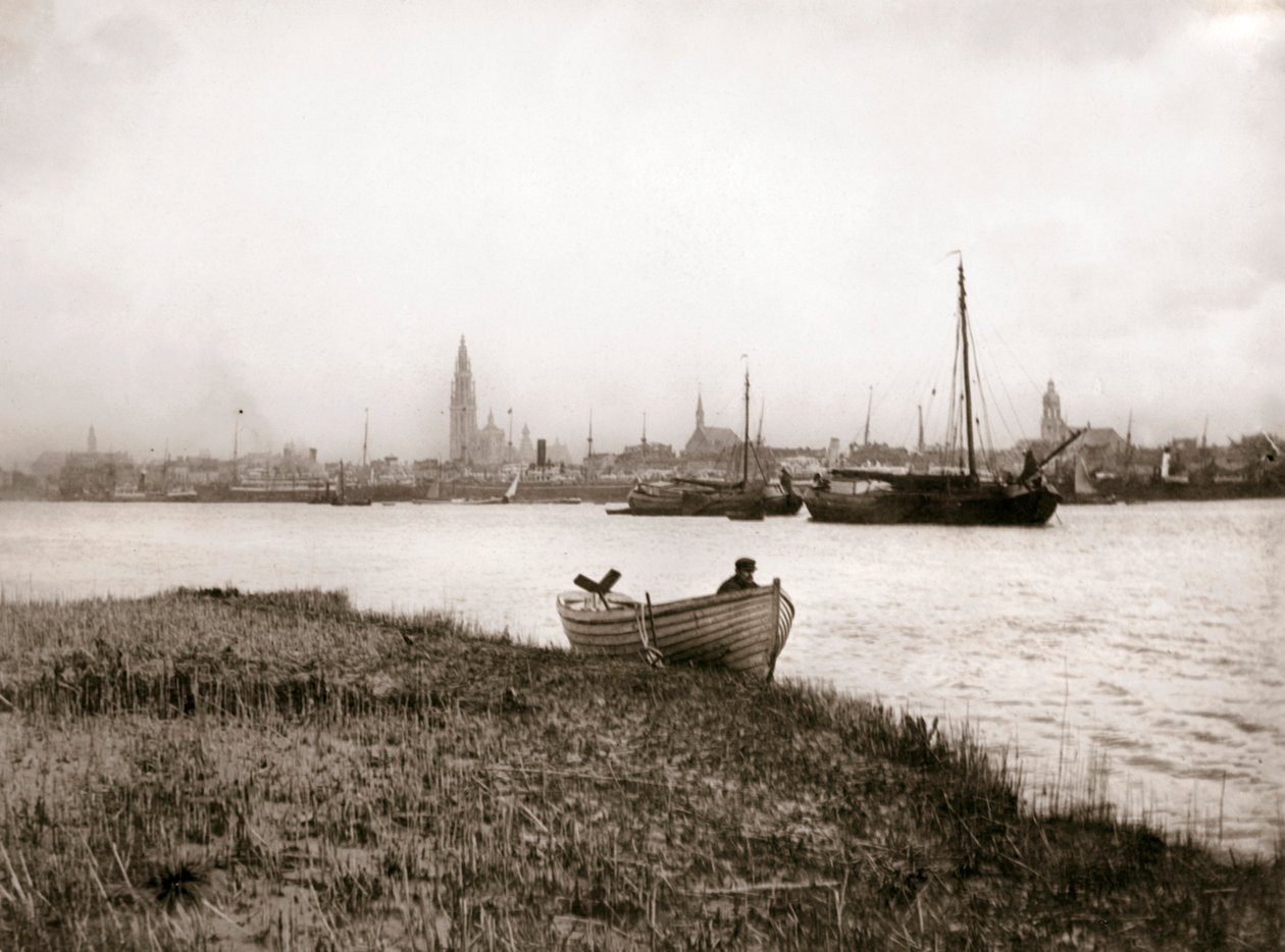 Ruderboot an einem Kanal, Rotterdam, 1898 von James Batkin