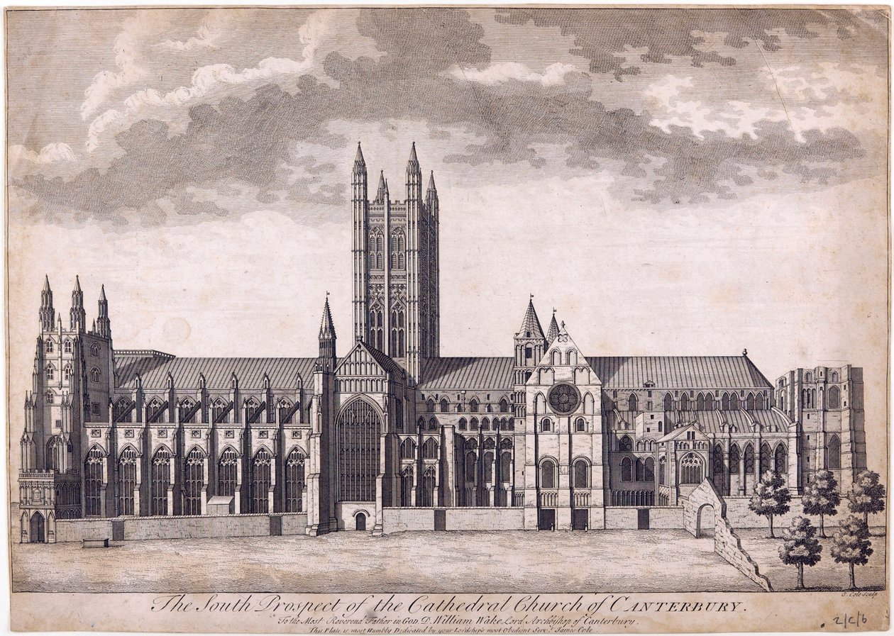 Kathedrale von Canterbury, ca. 1716-37 von James Cole