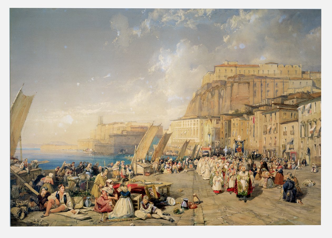 Prozession am Fronleichnamsfest, Neapel von James Duffield Harding