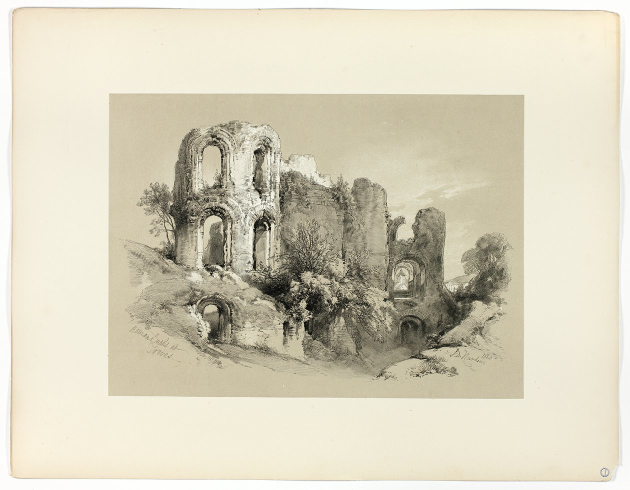 Römische Bäder in Trier, aus Malerische Auswahlen von James Duffield Harding